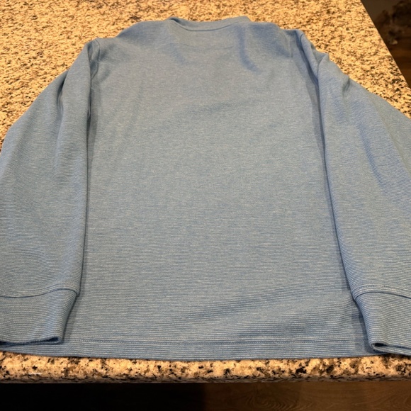Vineyard Vines Men's Saltwater Quarter Zip Pullover Light Blue - Medium - Picture 4 of 6
